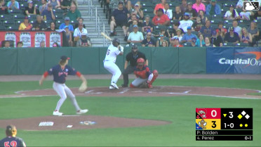 Hedbert Perez singles on a ground ball to right fielder Nelly Taylor. Nick Goodwin scores.