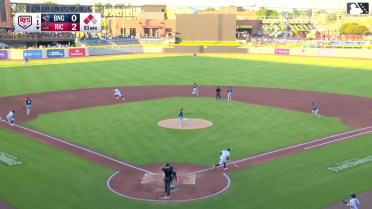 Diego Velasquez singles on a line drive to center fielder Jose Ramos. Parks Harber scores. Charlie Szykowny scores.