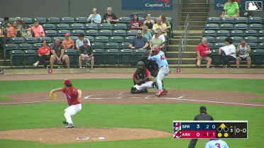 Miguel Ugueto singles on a ground ball to right fielder Lazaro Montes. Noah Mendlinger scores.