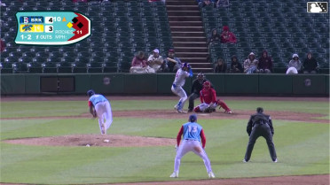 Corey Collins triples (1) on a sharp line drive to right fielder Carter Mathison. John Bay scores.