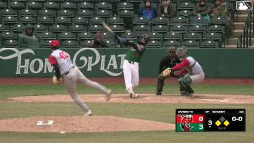 Logan Wagner doubles (2) on a sharp line drive to right fielder Kavares Tears. Mike Sirota scores. Eduardo Quintero scores.