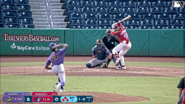 Reece Moroney singles on a ground ball to center fielder Merphy Hernandez. Jack Hopko scores. Lane Haworth to 3rd. Victor Cardoza to 2nd.