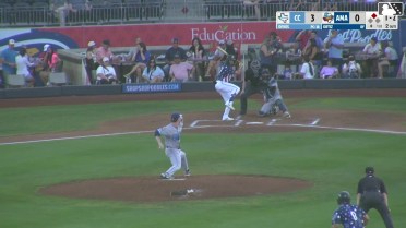 Angel Ortiz doubles (18) on a fly ball to left fielder Trevor Austin. Cristofer Torin scores.