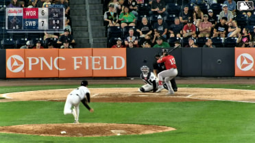 Brett Harris homers (2) on a fly ball to left field.