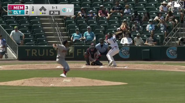 Everson Pereira homers (1) on a fly ball to center field.