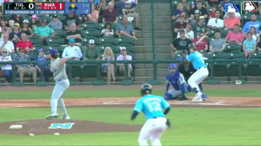 Justin Johnson doubles (9) on a sharp line drive to left fielder Josue De Paula. Omar Hernandez scores.