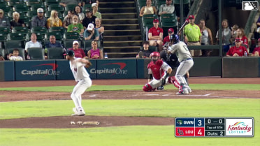 Chuckie Robinson homers (1) on a fly ball to left field. Brett Wisely scores.