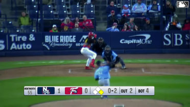 Bryan Rincon homers (1) on a fly ball to right field. Aroon Escobar scores.