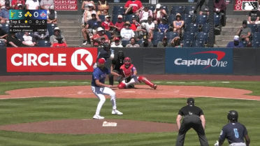 Carlos Jimenez doubles (7) on a sharp line drive to right fielder Matt Scannell. Josh Caron scores. Felnin Celesten scores. Matthew Ellis to 3rd.
