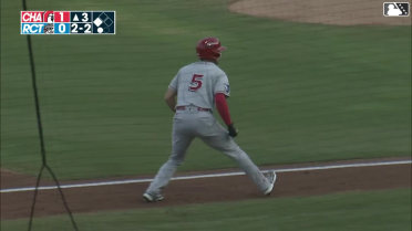 Leo Balcazar singles on a line drive to center fielder Raudi Rodriguez. Cade Hunter scores.