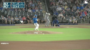 Blake Burke homers (1) on a fly ball to left field.