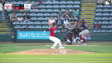 Ronald Rosario homers (1) on a fly ball to center field.