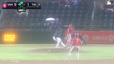 David Calabrese doubles (3) on a line drive to center fielder Hayden Alvarez. Maddox Latta scores. Bryce Chance scores.