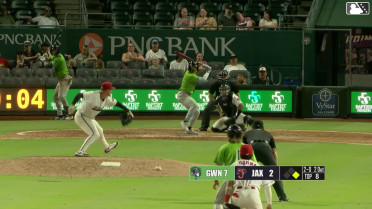 Brett Wisely doubles (19) on a sharp line drive to center fielder Rece Hinds. Jim Jarvis scores. DaShawn Keirsey Jr. to 3rd.