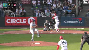 Manuel Beltre singles on a line drive to center fielder Jonny Farmelo. Mathieu Vallee scores.