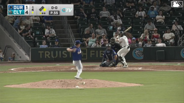 Dru Baker homers (1) on a line drive to right field. Dustin Harris scores.