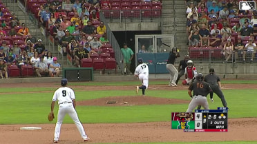 Luiyin Alastre singles on a line drive to right fielder Jayson Bass. Luis Castillo scores.