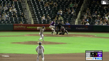 Gavin Collyer In play, run(s) to Zac Veen