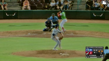 Truitt Madonna flies into a double play, right fielder Abel Lorenzo to catcher Conner O'Neal. Jesmaylin Arias out at home.