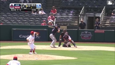 Matthew Etzel homers (4) on a fly ball to right center field. Jared Serna scores.