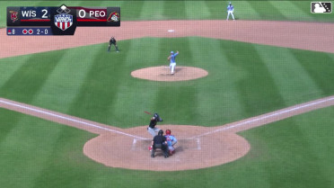 Tyler Rodriguez homers (1) on a fly ball to left field. Luis Castillo scores.