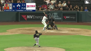 Luke Mann homers (5) on a fly ball to center field.