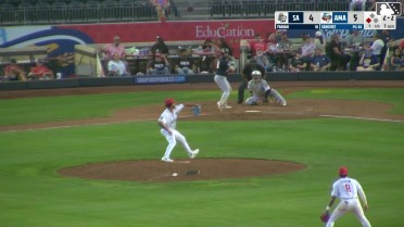 Albert Fabian out on a sacrifice fly to center fielder Druw Jones. Ryan Jackson scores.