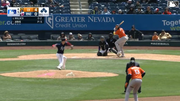 Chad Wallach doubles (3) on a sharp line drive to center fielder Tommy Troy. Joey Meneses scores. Jared Dickey to 3rd.