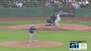 Ryan Jackson homers (1) on a fly ball to left field.