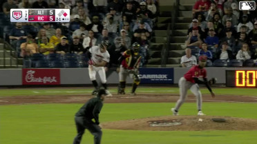 Charlie Szykowny doubles (2) on a sharp line drive to center fielder Mitch Jebb. Bo Davidson scores.