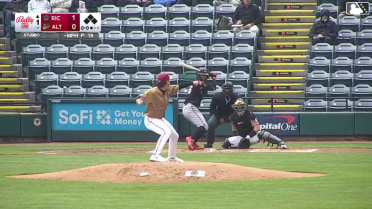 Maui Ahuna out on a sacrifice fly to left fielder Titus Dumitru. Parks Harber scores.