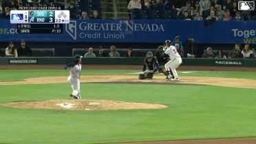 Matt O'Neill triples (2) on a sharp line drive to center fielder Kellen Strahm.