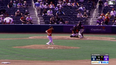 Ryan Waldschmidt singles on a sharp line drive to left fielder Zac Veen. Jean Walters scores.