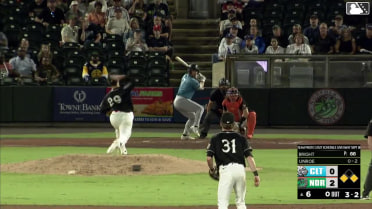 Riley Unroe singles on a line drive to center fielder Enrique Bradfield Jr. Andy Weber scores. Rikuu Nishida to 3rd.