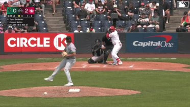 Manuel Beltre homers (6) on a fly ball to left field.