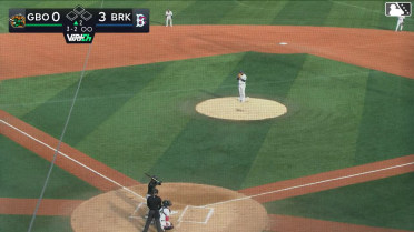 Easton Carmichael triples (1) on a fly ball to right fielder Heriberto Rincon.