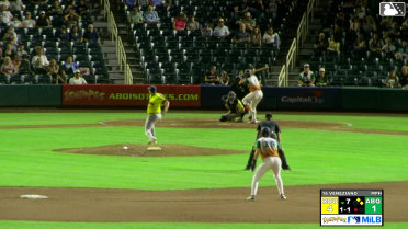 Adael Amador doubles (16) on a line drive to left fielder Aaron Zavala. Chad Stevens scores. Nic Kent to 3rd.