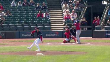 Jonathon Long singles on a ground ball to right fielder Héctor Rodríguez. James Triantos scores.