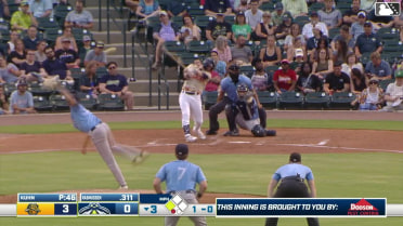 Connor Rasmussen singles on a ground ball to right fielder Brailer Guerrero. Roni Cabrera scores.