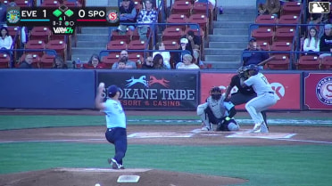 Cesar Quintas out on a sacrifice fly to center fielder Roldy Brito. Matthew Ellis scores.