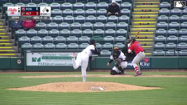 Nate Baez strikes out swinging and Max Ferguson caught stealing 2nd, catcher Omar Alfonzo to second baseman Keiner Delgado to catcher Omar Alfonzo.