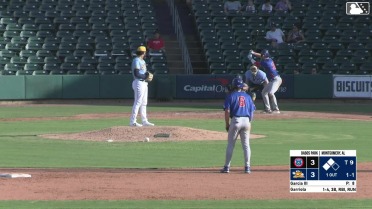 Andy Garriola out on a sacrifice fly to center fielder Mac Horvath. Jefferson Rojas scores.