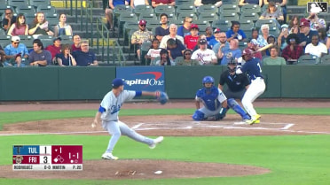 Keyber Rodriguez out on a sacrifice fly to center fielder Kendall George. Julian Brock scores.