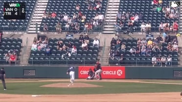 Manuel Beltre out on a sacrifice fly to right fielder Randy De Jesus. Carter Cunningham scores.