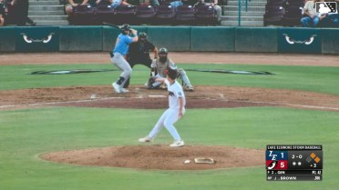 Jake Brown singles on a ground ball to left fielder Jesmaylin Arias. Ryan Wynn scores. Yorger Bautista to 3rd. Jake Brown to 2nd.