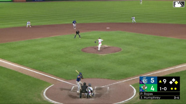 Jacob Humphrey singles on a line drive to left fielder J.R. Freethy. Andy Perez scores.