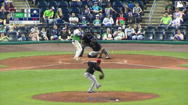 Zach Kokoska singles on a ground ball to pitcher Manuel Mercedes. Skyler Messinger scores.