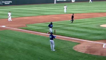 Ronny Cruz's first at-bat for Wilmington is a homer!