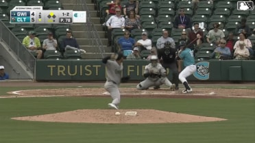 Ryan Galanie doubles (2) on a ground ball to right fielder Ben Gamel. Jacob Gonzalez scores.