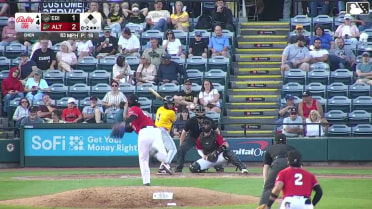 Viandel Pena singles on a line drive to center fielder Lonnie White Jr. Luke Shliger scores.